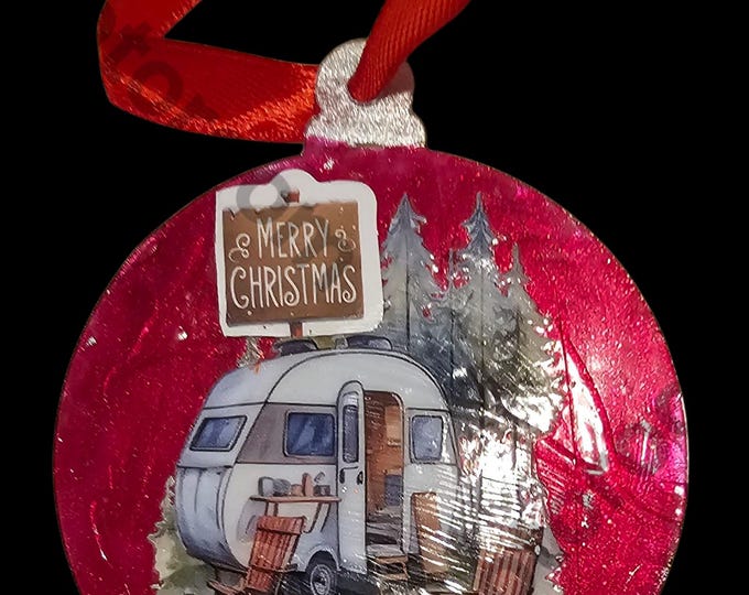 Handmade Camping Santa Christmas Ornament: One-Of-A-Kind Holiday Decor, Reindeer