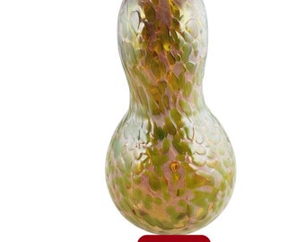 Vintage Hanging Art Glass Gourd Green Pink & Clear Hand-Blown Glass Gourd @Everything Vintage FREE SHIPPING