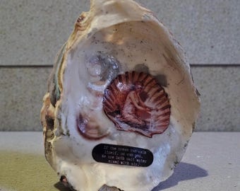 Handmade Victorian Woman Shell Art: One-Of-A-Kind Coastal Table Decor