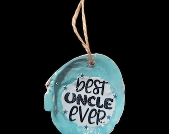 Handmade Shell Car Charm: Best Uncle Ever Car Hanger
