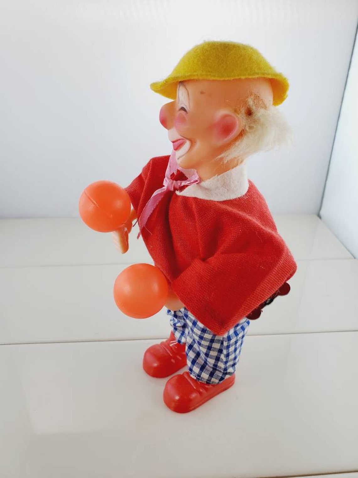 1960s Clown Wind Up Toy Clown With Shakers Plastic Clown Hong Etsy