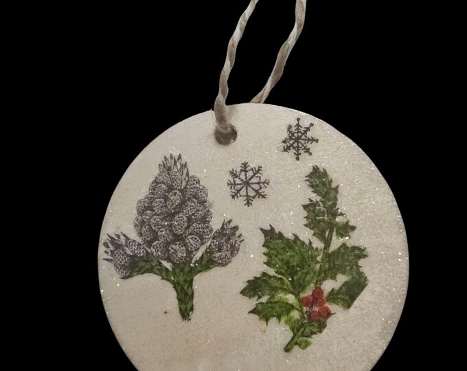 Handmade Santa's Boot Wood Christmas Ornament: One-Of-A-Kind Wooden Ornament, Cactus