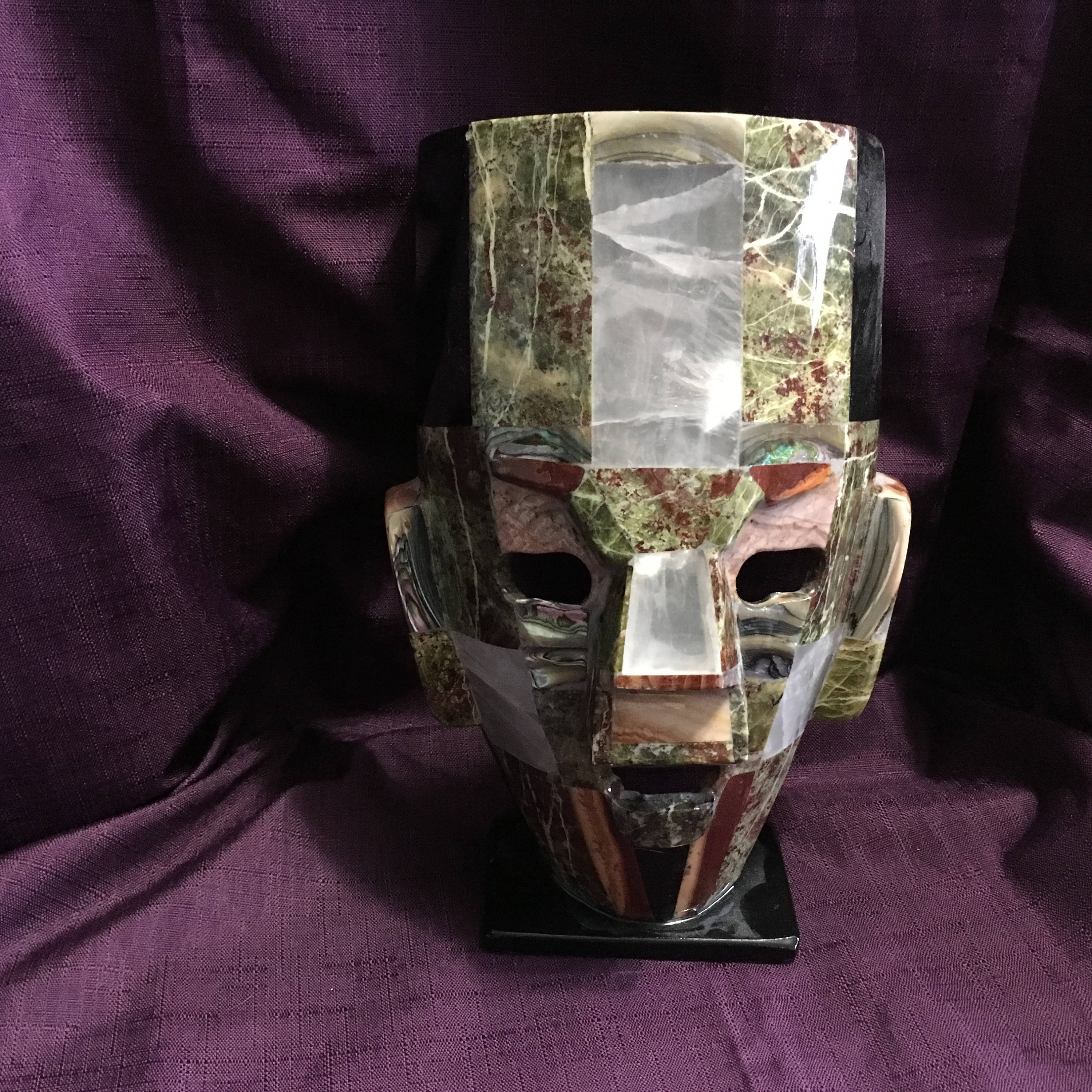 Vintage Mayan Warrior Burial Mask Mexico Mexican Mosaic Stone Etsy