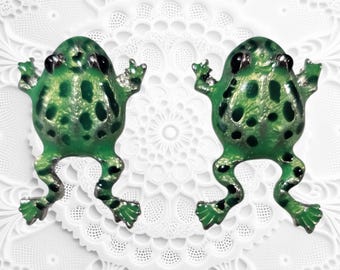 Green Frog Stud Earrings