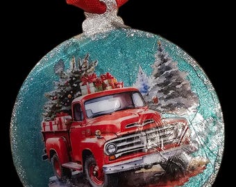Handmade Christmas Ornament:Christmas Candles Classic Red Pickup