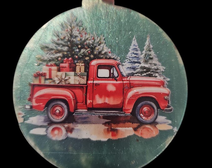 Handmade Red Truck Christmas Ornament: One-Of-A-Kind Holiday Decor