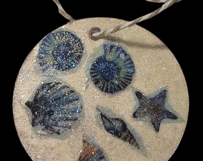 Homemade Nautical Wood Christmas Ornament: One-Of-A-Kind Wooden Ornament, Ocean Theme