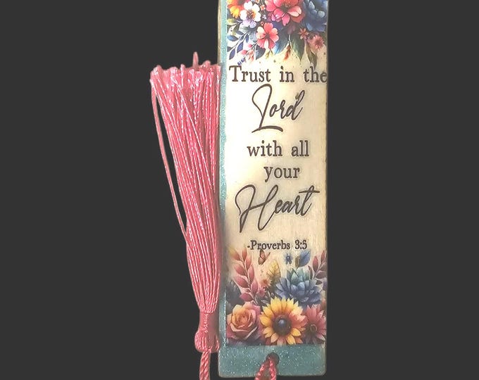 Christian Wood Bookmark | Proverbs 3:5 |Psalms 46 10 | Faith Based Wooden Bookmark