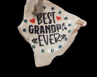 Handmade Shell Car Charm: Best Grandpa Ever Car Hanger