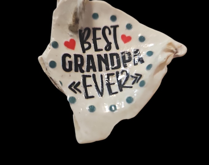 Handmade Grandpa Shell Car Charm: Unique Rear View Mirror Hanger