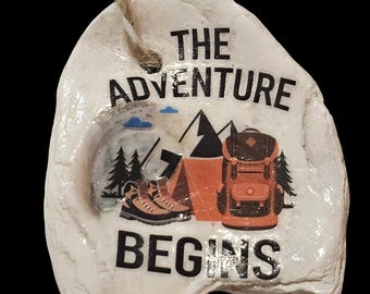 Handmade Shell Car Charm: The Adventure Begins, Rearview Mirror Hanger