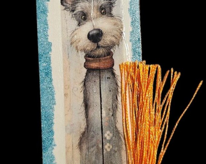 Handmade Dog Bookmark: One-Of-A-Kind Paper Art with Tassel