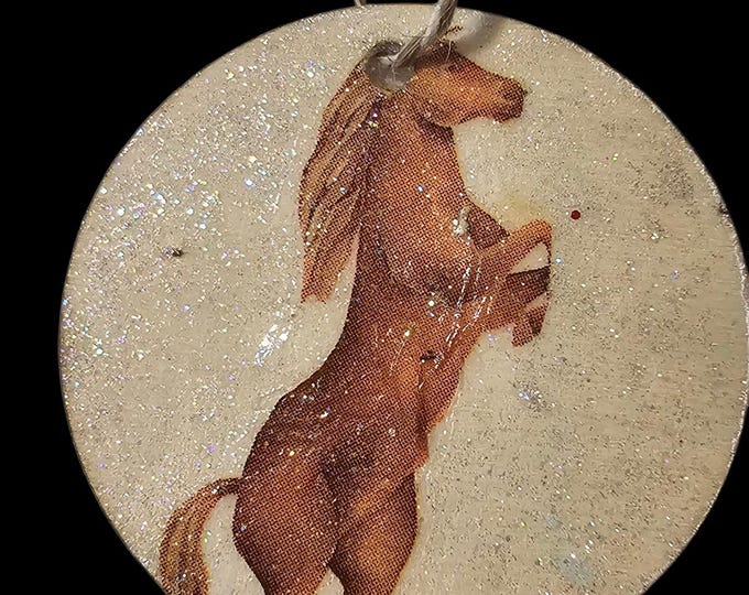 Handmade Stallion Wood Christmas Ornament: One-Of-A-Kind Horse Wooden Ornament