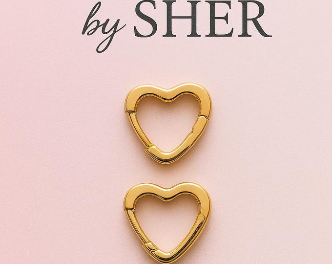 Gold Heart Earrings : Handmade Golden Lever Back Hearts
