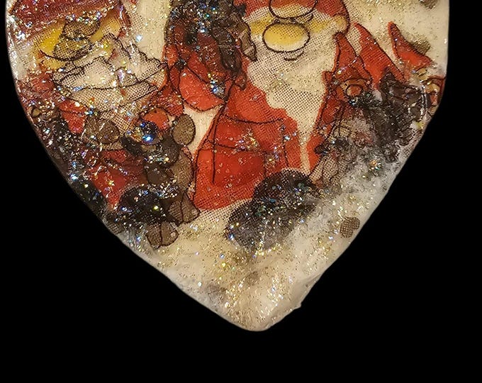 Handmade Santa Elves Wood Christmas Ornament: One-Of-A-Kind Wooden Ornament