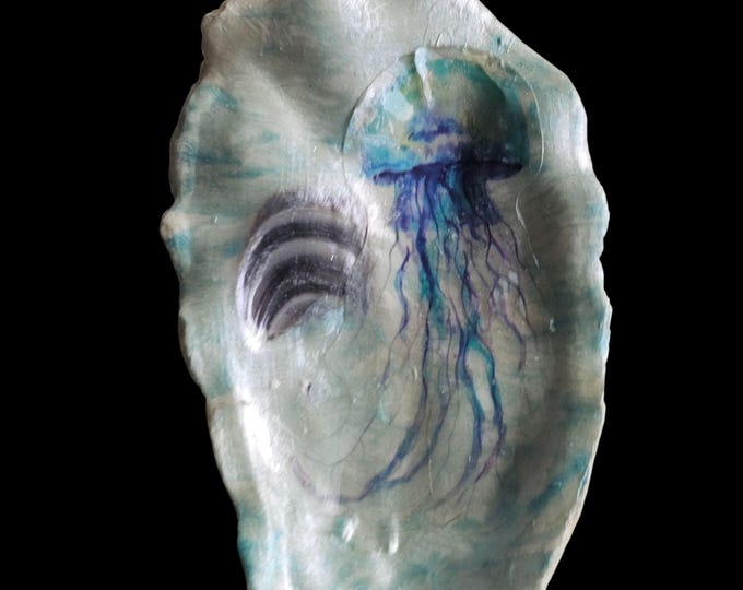 Handmade Jellyfish Shell Art:  One-Of-A-Kind Shell Coastal Decor
