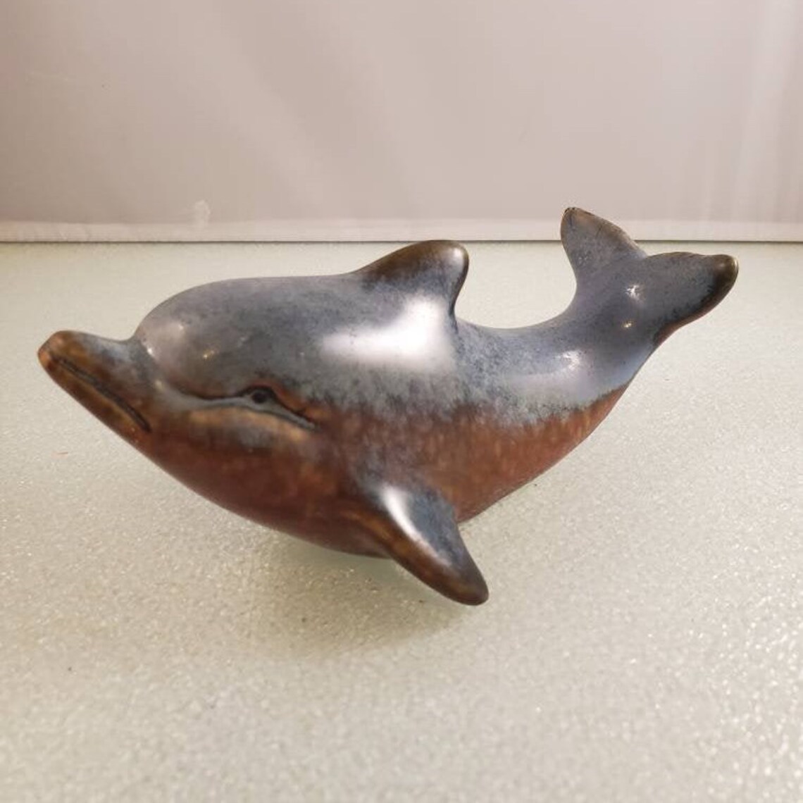 Pottery Dolphin Figurine Artisan Studio Pottery Dolphin Shiny | Etsy