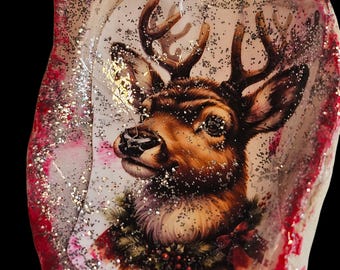 Shell Christmas Ornament Deer: Handmade