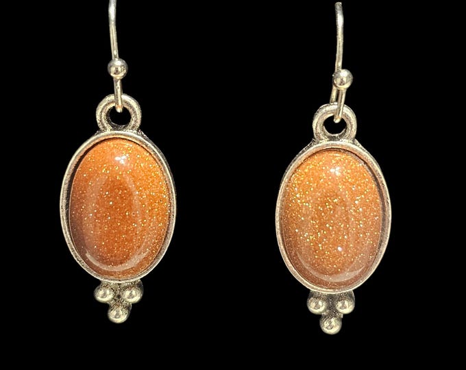 Handmade Silver Sandstone Drop Earrings