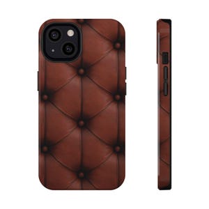 Vintage Leather iPhone Case | Chesterfield Sofa Texture Phone Case | Luxury Brown Leather Aesthetic Cover | Classic Elegant Phone Case