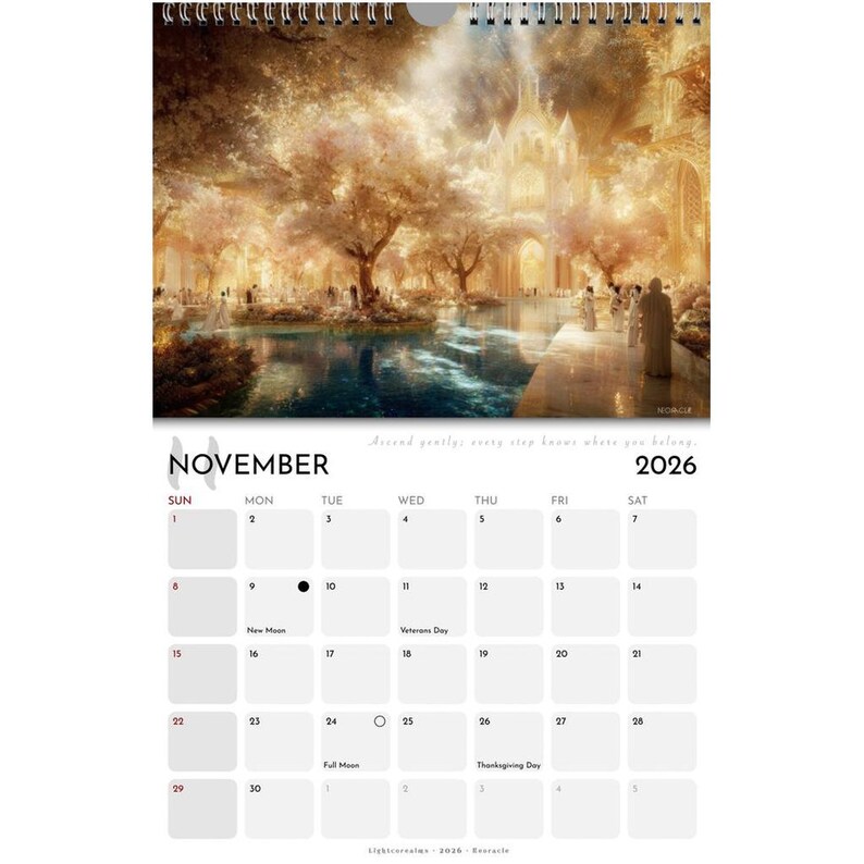 2026 Wall Calendar • Dreamcore Realms • Epic Luminous Fantasy Art • 12 ...