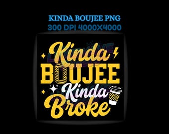 "Kinda Chique, Meio Quebrado" PNG, Design de Sublimação com Raios e Sarcasmo, Sublimação Motivacional, Design de Camiseta Antissocial