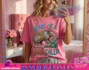 Western PNG Kind Of A Big Dillo Armadillo Trendy Retro Cowboy Graphic Design Sublimation DTF Instant Digital Download