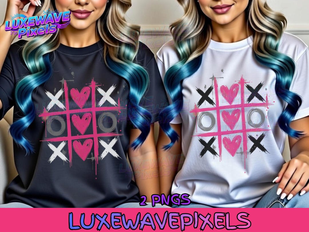 Valentine Tic Tac Toe XOXO PNG Trendy Distressed Valentines Day Game ...