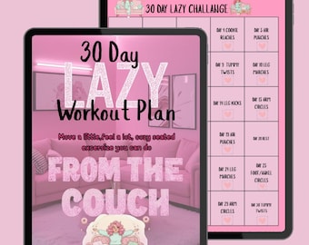 30 Day Lazy Workout Plan, Couch Workout, Home Fitness, Easy Exercise Plan, Stay Active, Thirty day Challenge