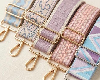 Pastel Adjustable Bag Strap | Woven Crossbody Purse Strap |  Pink Detachable strap | Canvas bag strap | gift for wife, mom, her