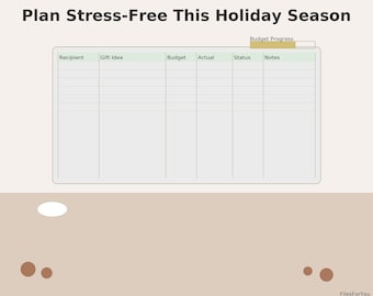 Holiday Gift Budget Planner | Christmas Spending Tracker | Printable & Spreadsheet