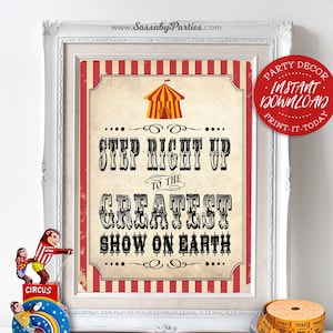 Vintage Circus Party Posters - INSTANT DOWNLOAD - Printable Carnival Party Sideshow Alley Signs, Decor, Decorations, Big Top, Side Show