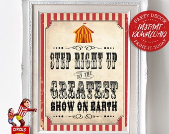 Vintage Circus Party Posters - INSTANT DOWNLOAD - Printable Carnival Party Sideshow Alley Signs, Decor, Decorations, Big Top, Side Show
