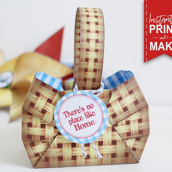 Wizard of Oz Gift Basket - INSTANT DOWNLOAD - Printable Party Gift Box Decoration Template, Favor, Birthday, Do it Yourself, Dorothy