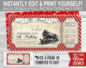Polar Express Invite Etsy