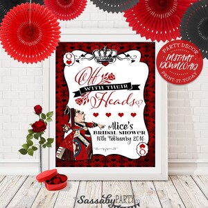 Placa para festa Rainha de Copas - DOWNLOAD INSTANTÂNEO - Editável e imprimível, Aniversário, Chá de Bebê, Decoração de Festa, Decoração, Editar, Imprimir