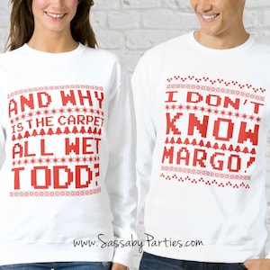 Christmas Sweater Tshirt Logo Transfer Design, Vacation Funny Quote, Todd Margo, Why is the Carpet All Wet, Red Ugly Sweater Style, Instant Download, Print Yourself, Printable, Gift Idea, Print and Iron On