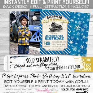 Polar Express Christmas Card - INSTANT DOWNLOAD - Edit & Print, Photo, Picture, Xmas Family Portrait, Printable, Believe, Bell Still Rings image 6