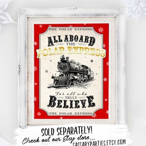 Polar Express Birthday Invitation INSTANT DOWNLOAD Partially Editable & Printable Invite, Train, Christmas, Believe, Holiday Party, Red image 7