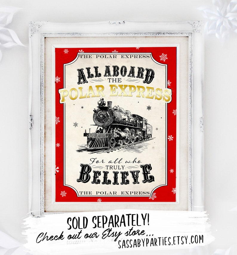 Polar Express Birthday Invitation INSTANT DOWNLOAD Partially Editable & Printable Invite, Train, Christmas, Believe, Holiday Party, Red image 7