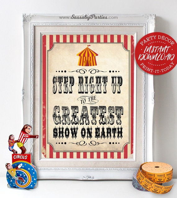 Vintage Circus Party Posters - INSTANT DOWNLOAD - Printable Carnival Party Sideshow Alley Signs, Decor, Decorations, Big Top, Side Show Il_570xn