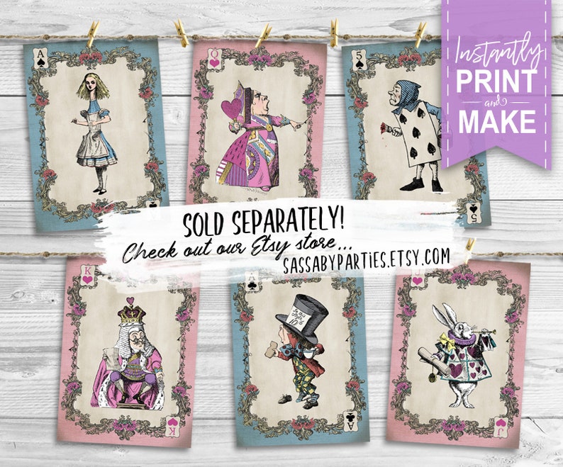 Alice in Wonderland Thank you Cards Thankyou Card Tea Party Gift INSTANT DOWNLOAD Pastel Pink DIY Printable Birthday Decorations