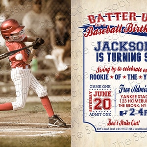 Baseball Photo Invitation, Upload Your Picture Invite, Any Age, All-Star, Edit Text, Editable, Take Me Out To The Ballgame, Play Ball, Home Run, Welcome Sign, Decor, Decorations, Instant Download, Printable, Print Yourself