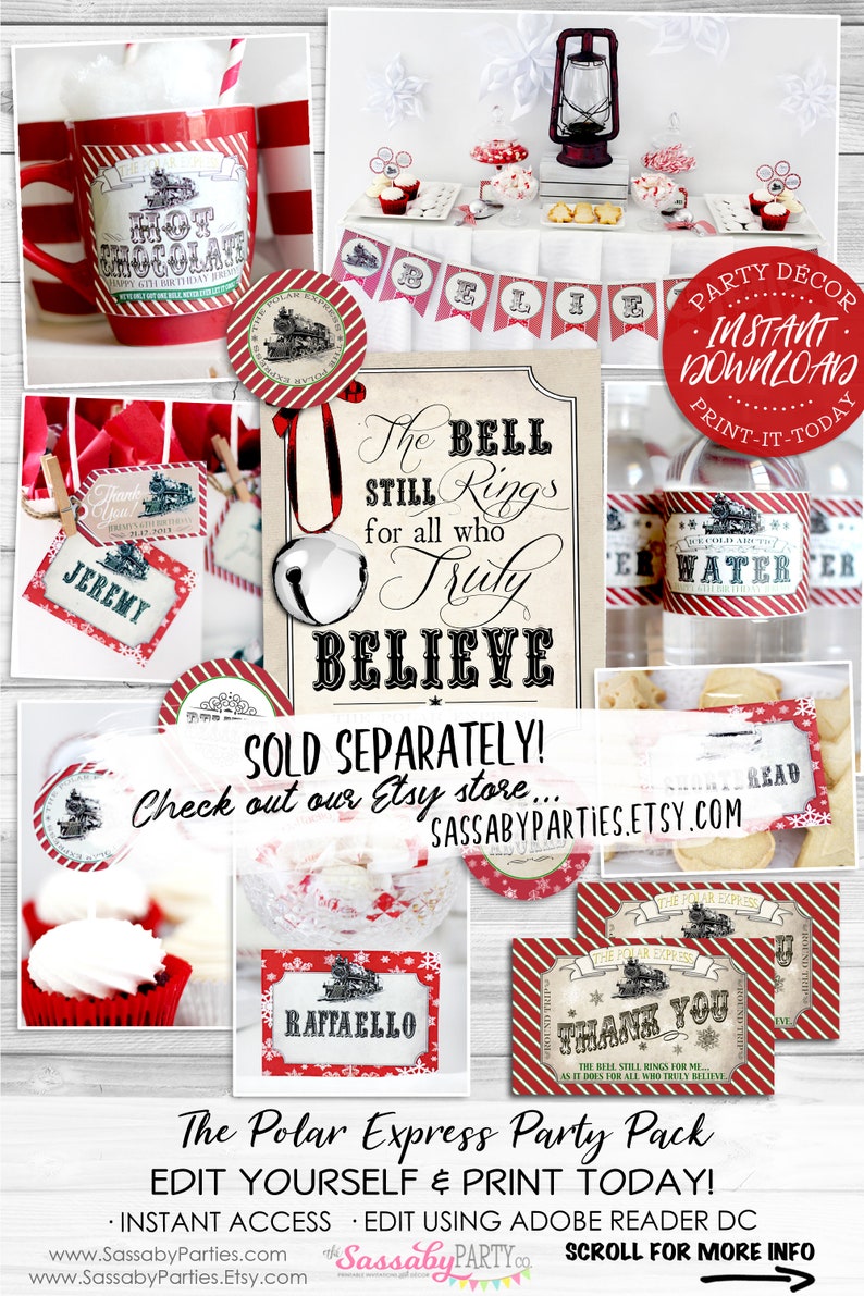 Polar Express Christmas Card - INSTANT DOWNLOAD - Edit & Print, Photo, Picture, Xmas Family Portrait, Printable, Believe, Bell Still Rings image 8