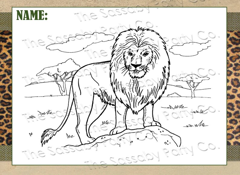 Safari Party Activity Sheets, Birthday Decor, Coloring Sheet, African Animals, Giraffe, Elephant, Lion, Africa, Games, Maze, Jokes, Word Finder, Placemat, Instant Download, Print Yourself, Printable,