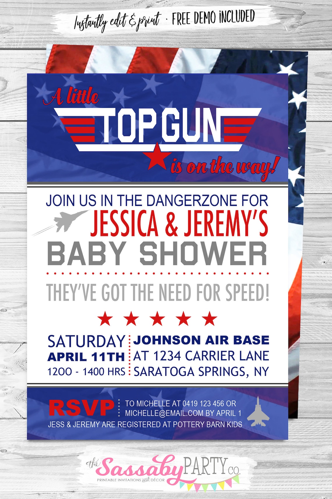 Top Gun Baby Shower Invitation INSTANT DOWNLOAD partially Etsy