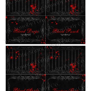 Halloween Party Labels, Vampire, Twilight, Dracula, Decor, Decorations, Food Tent Cards, Haunted, Instant Download, Blood Drops, Printable, Print Yourself, Edit Text, Editable