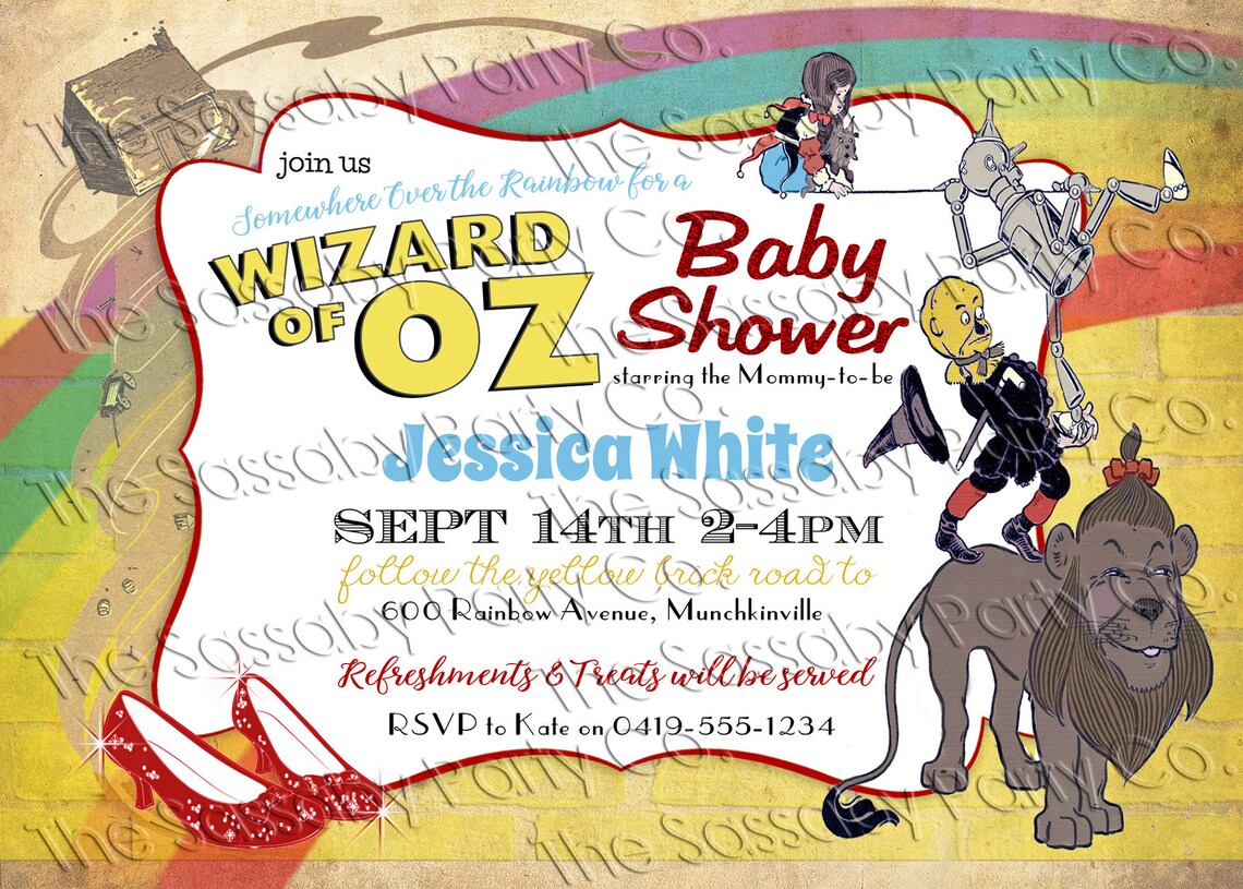 Wizard of Oz Baby Shower Invitation INSTANT DOWNLOAD - Etsy