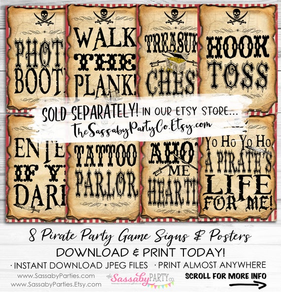 Pirate Party Labels Birthday - INSTANT DOWNLOAD - Editable