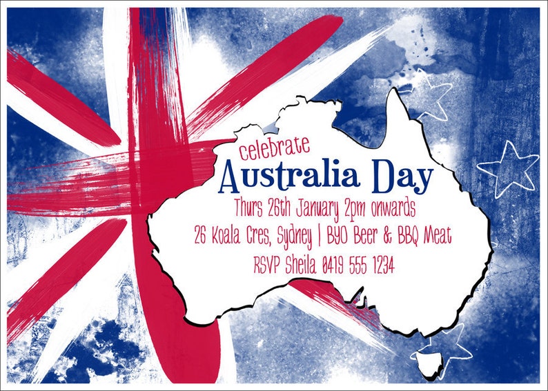 Australia Day Invitation INSTANT DOWNLOAD Edit & Print Etsy Australia